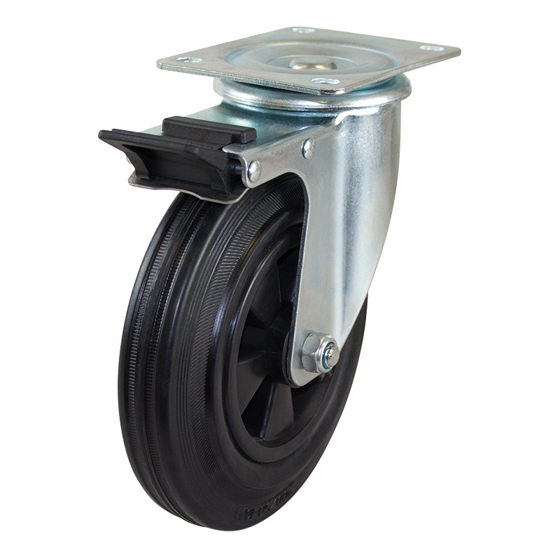 200mm Rubber Wheel 200kg Capacity Castor (S8046B) Richmond Wheel