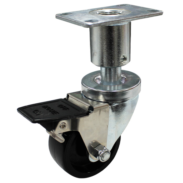 75mm Nylon Wheel Adjustable Height Castor with Brake (S75B) Richmond