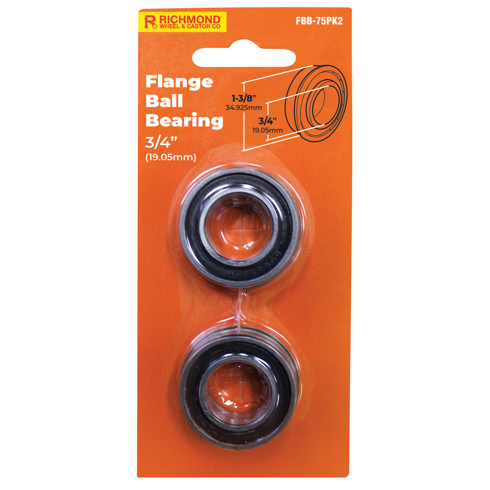 10 FLANGE BEARINGS W/ NECK 1-1/8" OD x 3/8" ID x 3/4" L SOME SHOPPING CARTS 