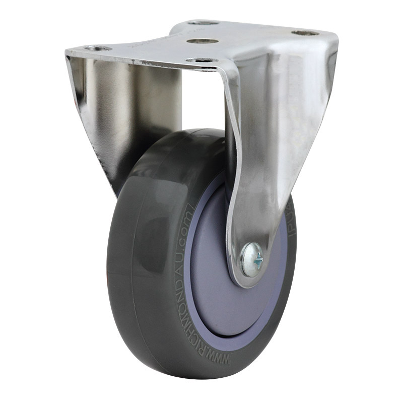 100mm Rigid Chrome Durolite Castor (R4487) - Richmond Wheel & Castor Co