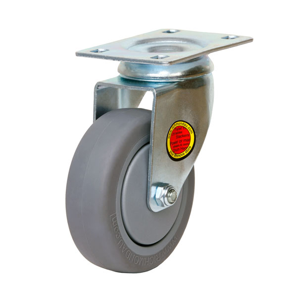 75mm Inst Rubber Wheel 80kg Capacity Castor (S3312) Richmond Wheel