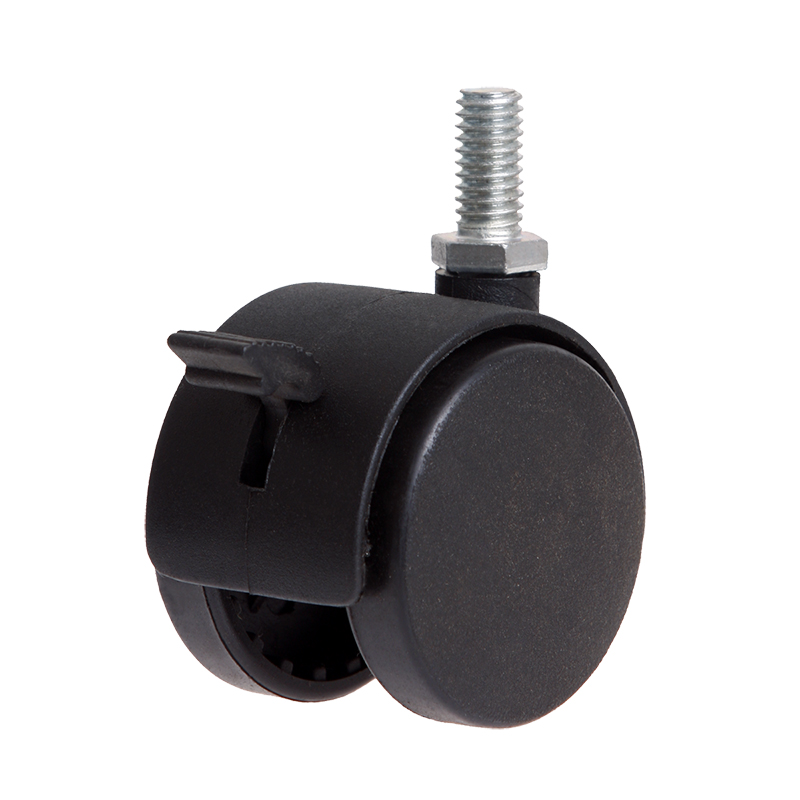 Pack of 2 Twin Wheel Threaded Stem Castors With Brake (S52BPK2