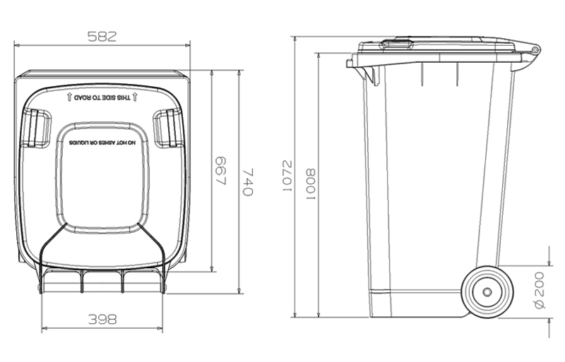 249 L Bin Dimensions