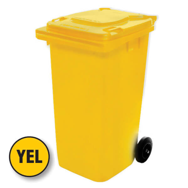 240L Capacity Yellow Wheelie Bin (WGR032) Richmond Wheel & Castor Co