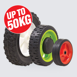 Rubber Tyred Nylon Centred Wheels