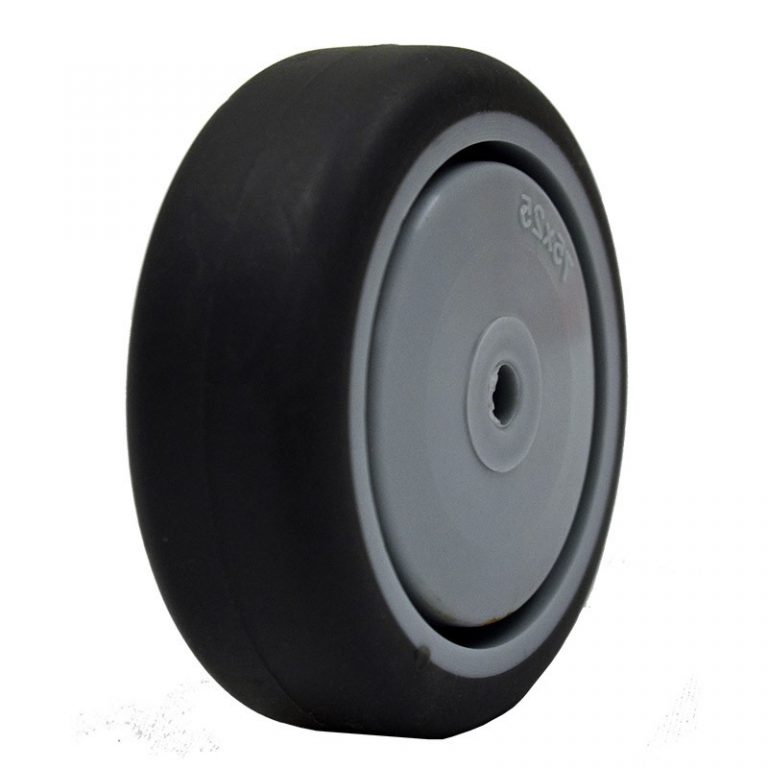 75mm Institutional Rubber Wheel 1/4" Axle Diameter (IR330125