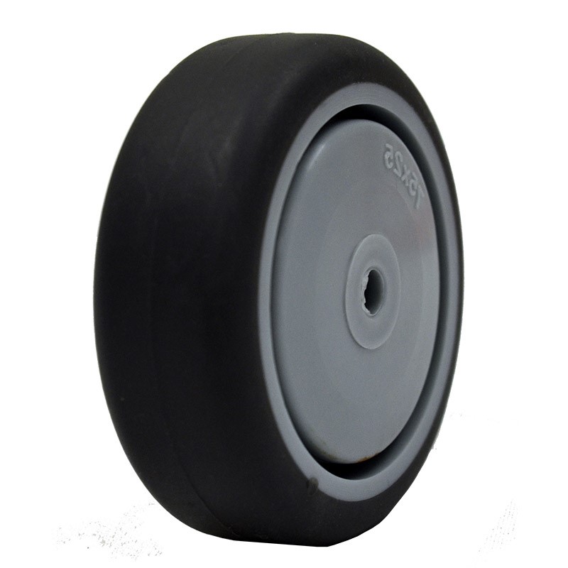 75mm Institutional Rubber Wheel 1/4" Axle Diameter (IR330125