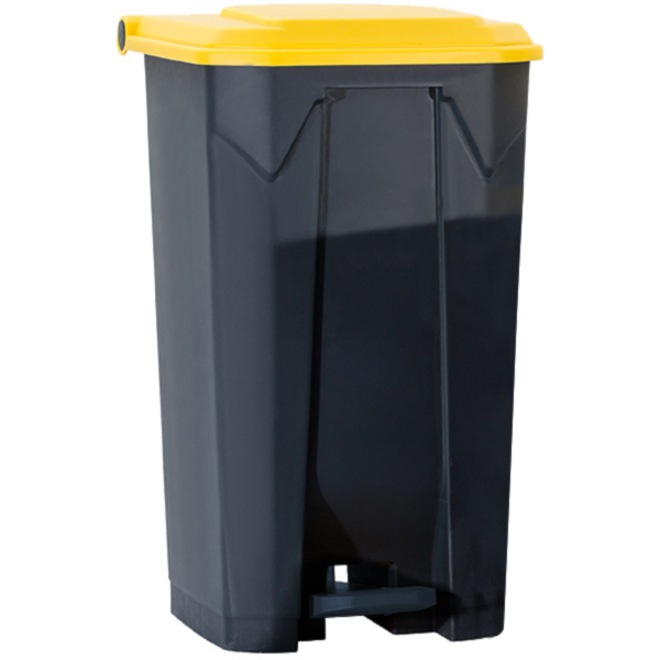100L Pedal Bin Yellow Lid (PBS100YEL) Richmond Wheel & Castor Co
