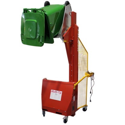 Simpro Multi-Tip electric wheelie bin tipper emptying 240L large green wheelie bin