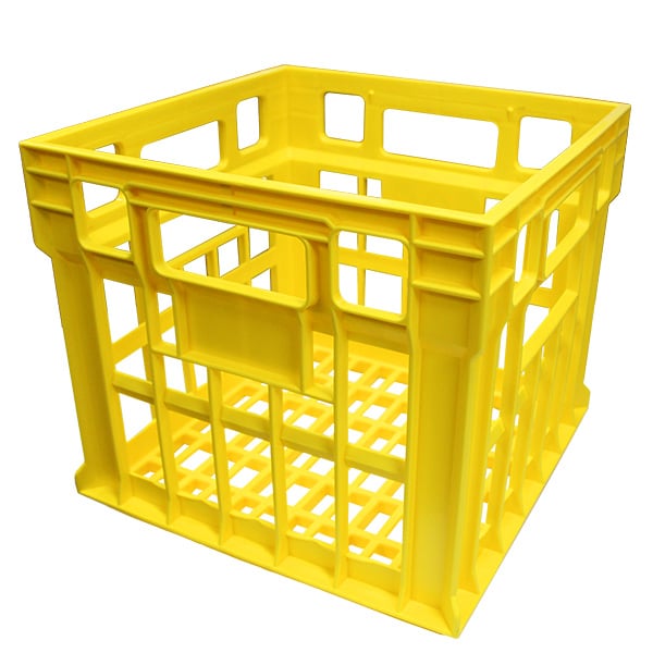 Yellow Stackable Milk Crate