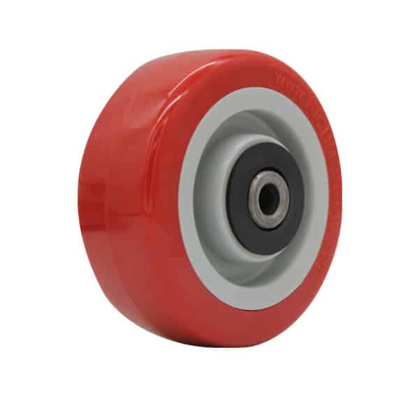 100mm Polyurethane Tyred Nylon Centred Wheel 3/4" Axle Diameter
