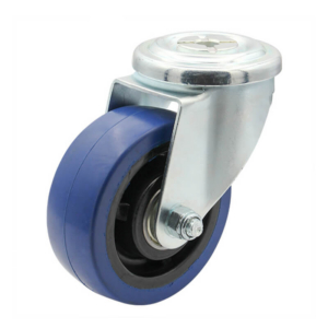 100mm Rebound Rubber Wheel, 150kg Capacity, Bolt Hole Swivel Castor (S4214)