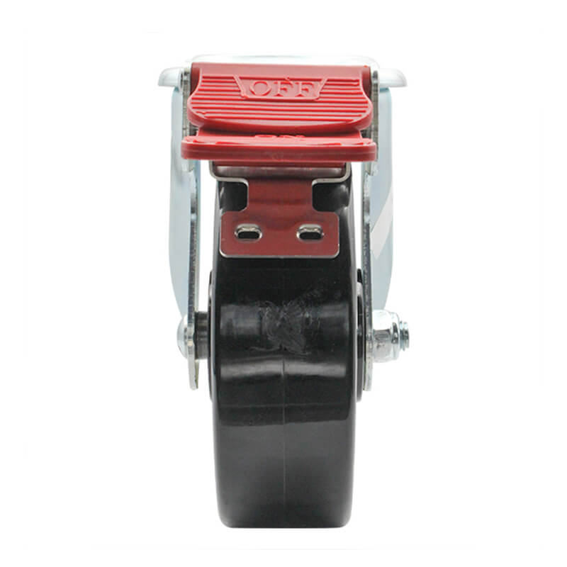 100mm Nylon Wheel, 200kg Capacity, Bolt Hole Swivel Brake Castor (S4222B) - Image 3