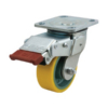 100mm Polyurethane Tyred Cast Iron Centred Wheel 330kg Capacity Castor (S4448SLB)