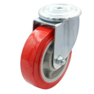 150mm Polyurethane Tyre on Nylon Centred Wheel, 300kg Capacity, Bolt Hole Swivel Castor (S6226)