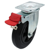 200mm Rubber Tyred Nylon Centred Wheel, 200kg Capacity Swivel Brake Castor (S8046B)