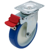 200mm Rebound Polyurethane Wheel, 250kg Capacity Swivel Brake Castor (S8054B)