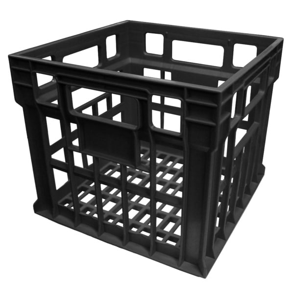 Black Stackable Milk Crate