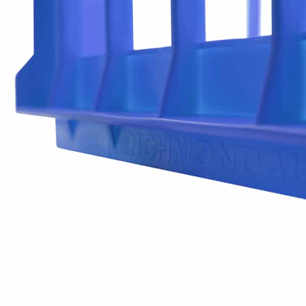Stackable Blue Milk Crate close up
