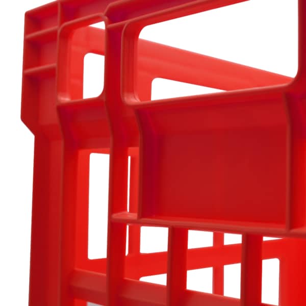 Australian made Stackable Red Milk Crate Close up