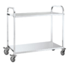 950 x 500mm 2 Tier Grade 304 Stainless Service Trolley – Flat Top (STR234)