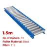 290mm Wide Gravity Conveyor with Steel Rollers - 1.5m Long (CGR069)