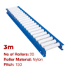 290mm Wide Gravity Conveyor with Nylon Rollers - 3m Long (CGR080)
