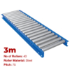 450mm Wide Gravity Conveyor with Steel Rollers - 3m Long (CGR087)