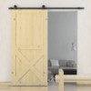 European Style Carbon Black Steel 2m Barn Door Hardware Kit (BHR002)