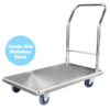 850 x 545mm Grade 304 Stainless Platform Trolley (PFR026)