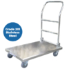 820 x 515mm Grade 201 Stainless Platform Trolley (PFR029)