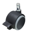 Pack of 2 Non-Marking Twin Wheel Friction Stem Castors (S057BPK2)