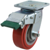 125mm Polyurethane Tyred Nylon Centred Wheel 350kg Capacity Castor (S5510D)