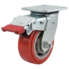125mm Polyurethane Tyred Nylon Centred Wheel 350kg Capacity Castor (S5510SLB)