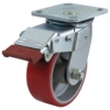 125mm Polyurethane Tyred Cast Iron Centred Wheel 250kg Capacity Castor (S5530SLB)