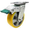 150mm Crowned Polyurethane Tyred Aluminium Centred Wheel  500kg Capacity Swivel Castor with Directional Lock (S6274D)