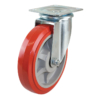 200mm Polyurethane Tyred Nylon Centred Wheel, 300kg Capacity Swivel Castor (S8044)