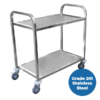 950 x 500mm 2 Tier Grade 201 Stainless Service Trolley (STR229)