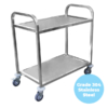 750 x 400mm 2 Tier Grade 304 Stainless Service Trolley (STR230)