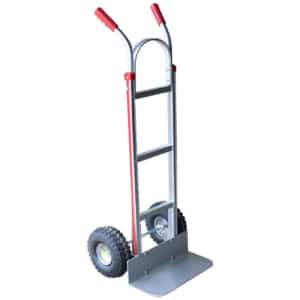 twin handle aluminium carton hand trolley with puncture proof wheels