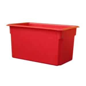 250L red large plastic tub with tapered sides
