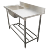 Stainless Steel Bench with Left Sink and Ladder Base – Grade 304 | 1200 x 610 x 900mm (BEN012)
