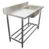 Stainless Steel Bench with Right Sink and Ladder Base – Grade 304 | 1200 x 610 x 900mm (BEN014)
