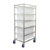 5 Bin Stainlesss Steel Mobile Ingredient Rack with Food Grade Tubs (ITR003)