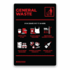 Waste Recycling Sign - Red - General Waste (WRSGENER)