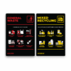 Waste Recycling Signage Set - General Waste & Recycling (WRSSTICKSET1)