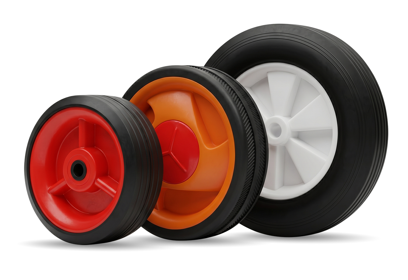 Rubber Tyred Nylon Centred Wheels
