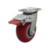100mm Donut Profile Polyurethane Tyred Aluminium Centred Castor 150kg Capacity (S4372SLB)