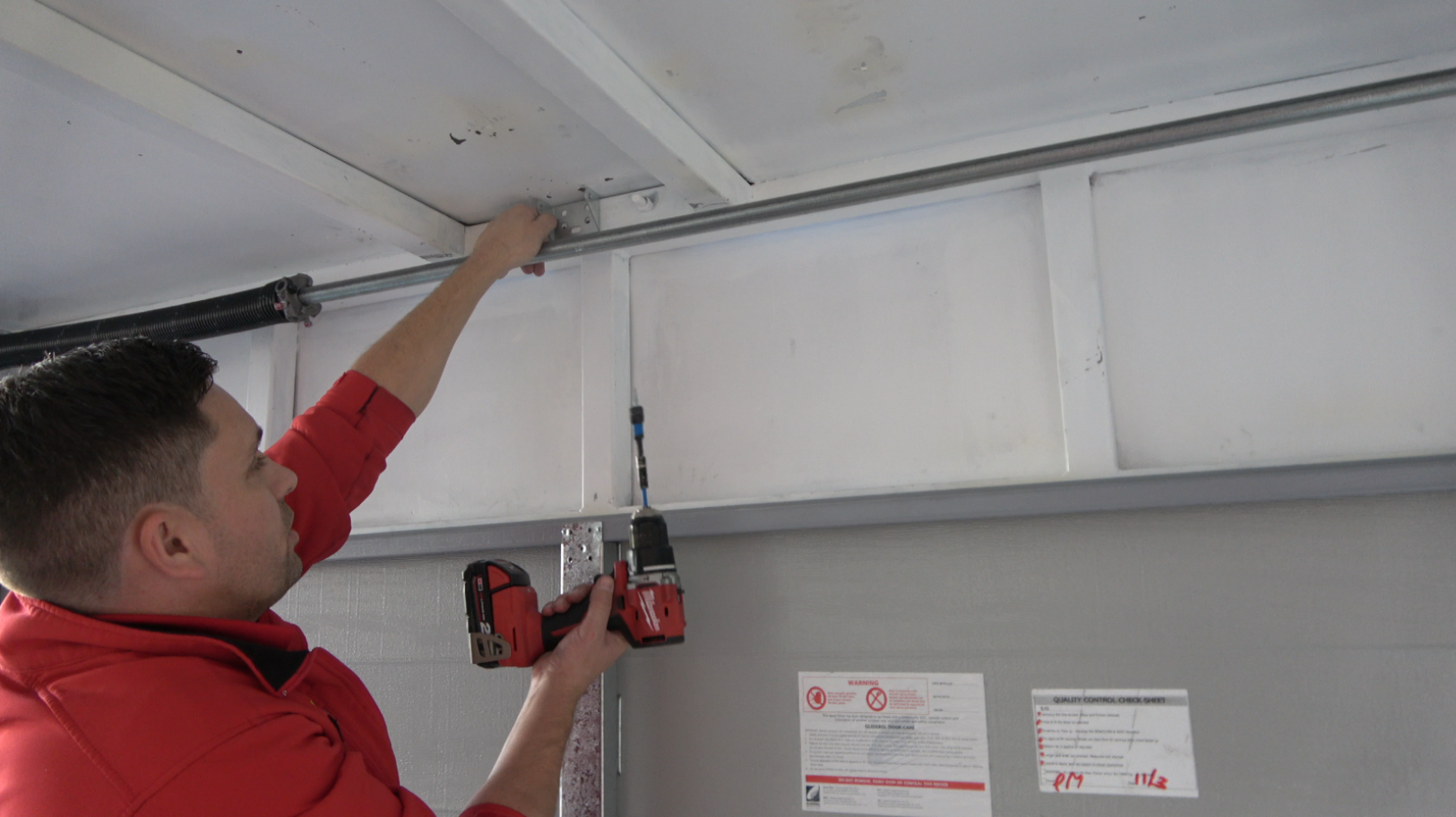 Positioning the Garage Door Wall Bracket