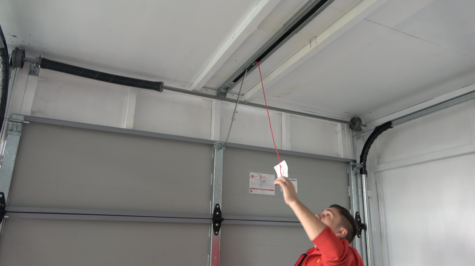 Locking the Door Trolley onto the Rail